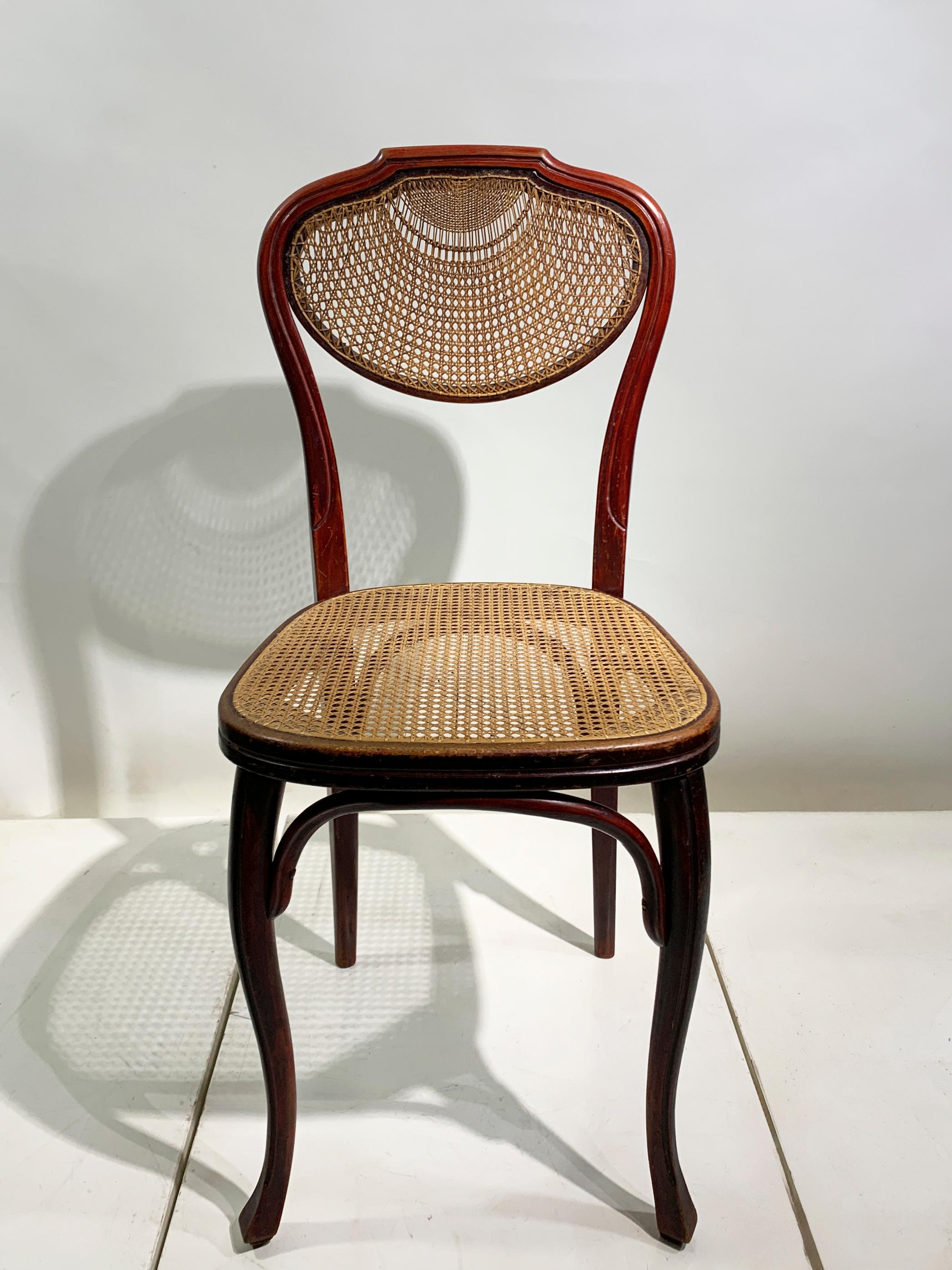 Paire de chaises J. & J. Kohn en bois courbé et en canne, Teschen, Autriche, vers 1900 en vente 11
