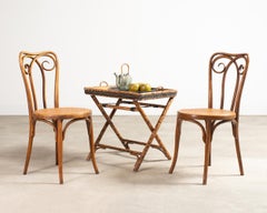 Pair of J & J Kohn Thonet Bentwood Cane Viennese Café Chairs