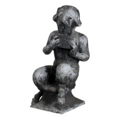 Pair of J P White Lead Garden Figures of Satyr Musicians