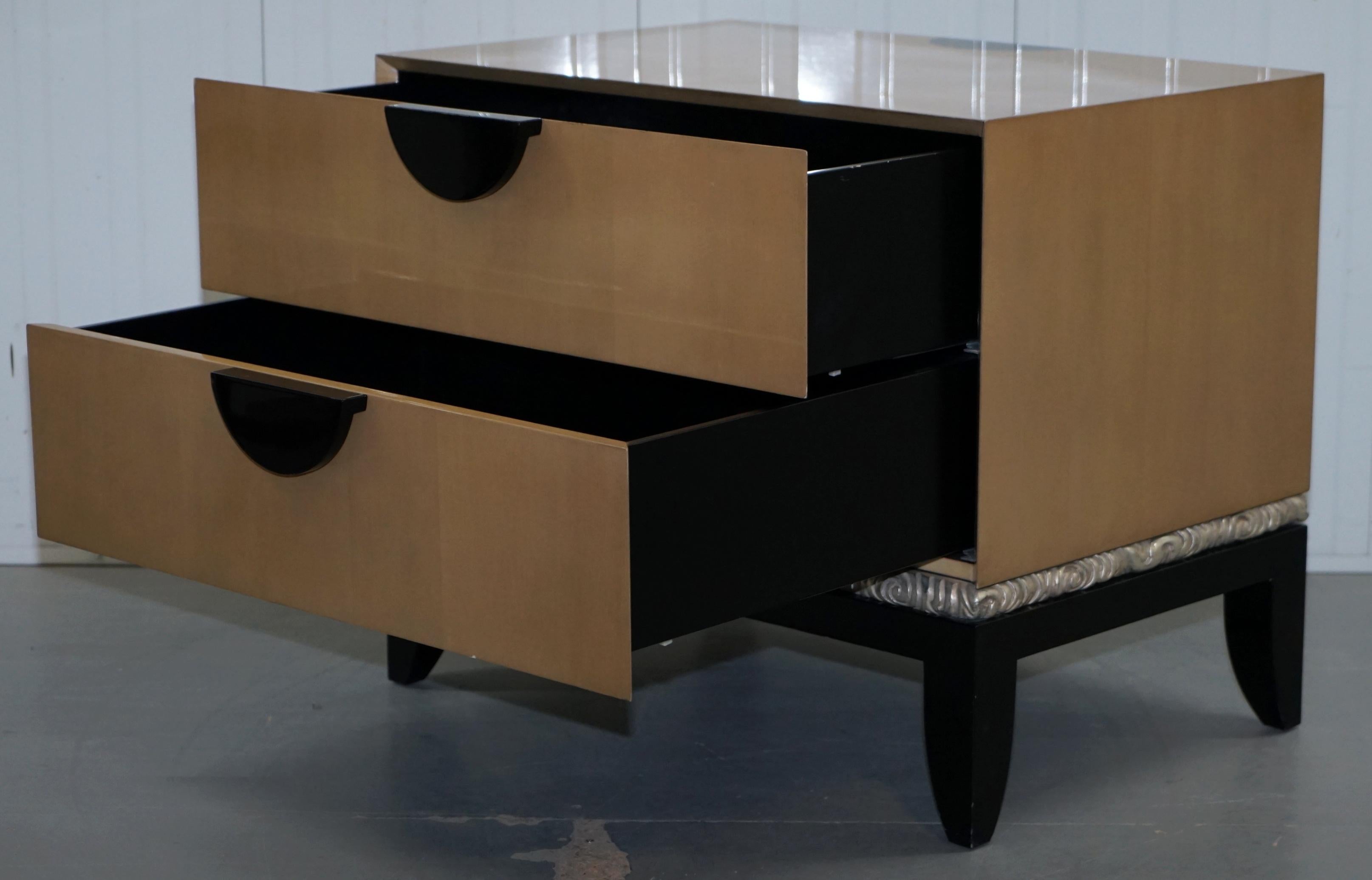 Pair of J Robert Scott Cloud Chests of Drawers 14-Carat Gold Leaf Glaze For Sale 13