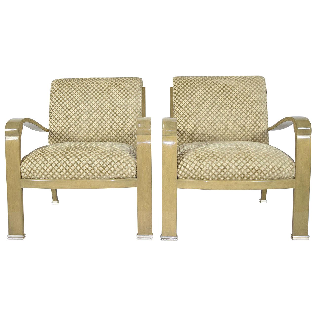 Pair of J. Robert Scott Deco Lounge Chairs