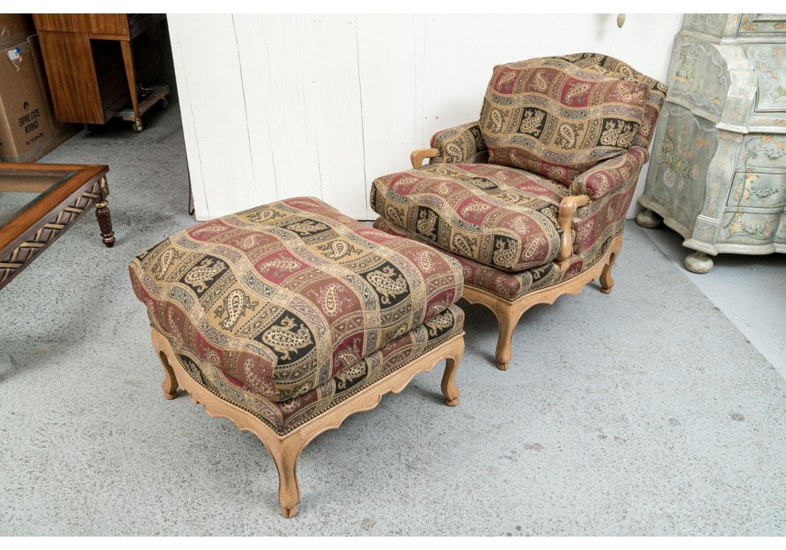 Pair Of J. Robert Scott Lounge Chairs With Matching Ottoman For Sale 13