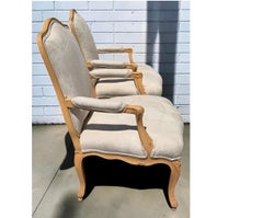 Pair of J. Robert Scott Villa Fauteul Suede Leather Arm Chairs