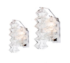 Pair of J. T. Kalmar 'Pagoda' Wall Sconces, 1960s, Vienna