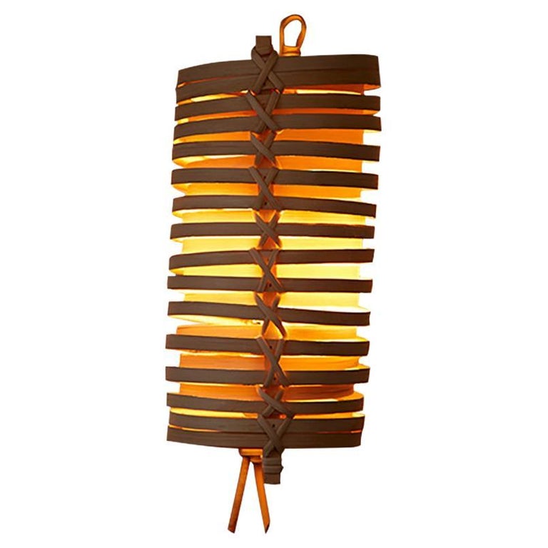 Pair of J.A. Coderch 'Junco' Rattan Cane Wall Lamps for Tunds at 1stDibs