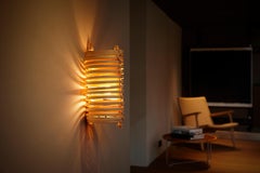 Pair of J.A. Coderch 'Junco' Rattan Cane Wall Lamps for Tunds