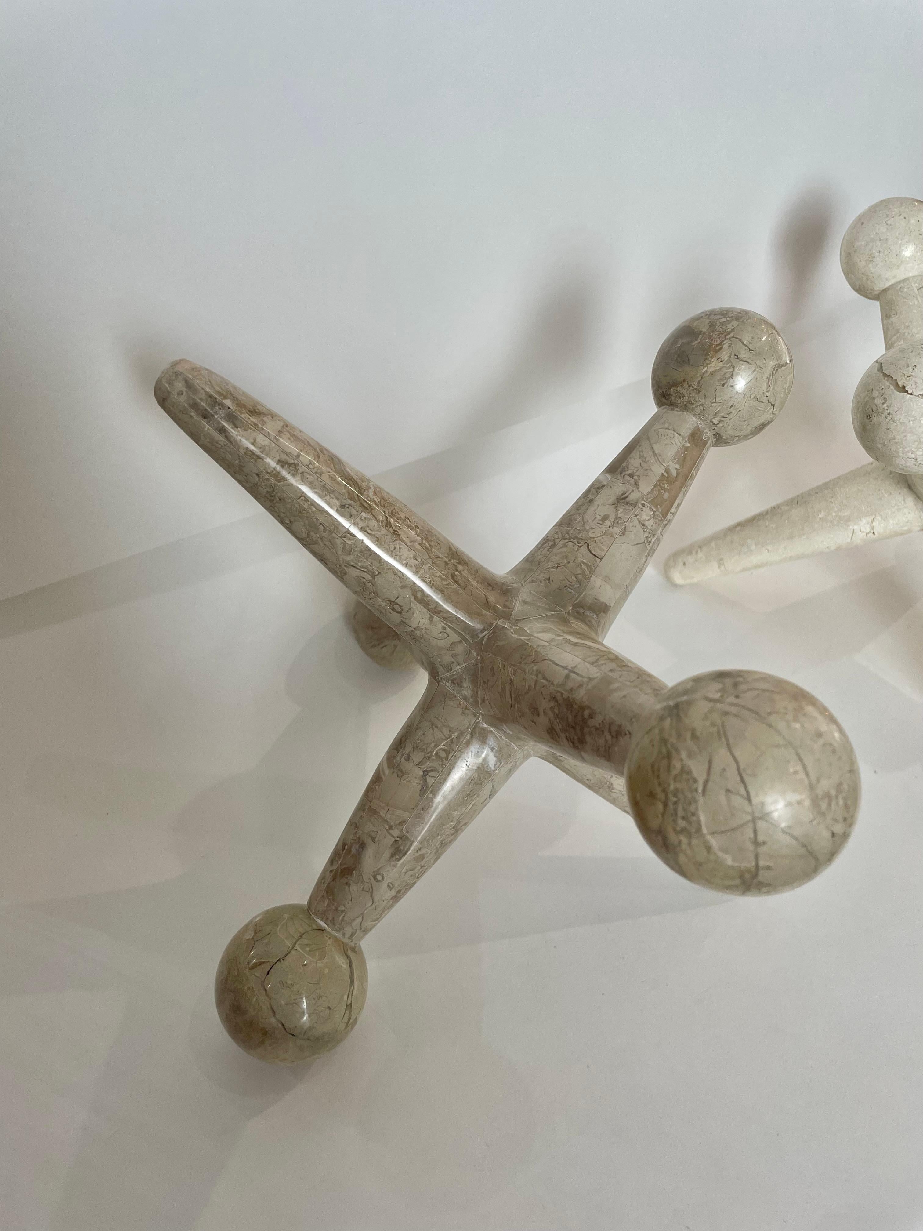 Pair of Jack Sculptures in Tessellated Marble For Sale 4