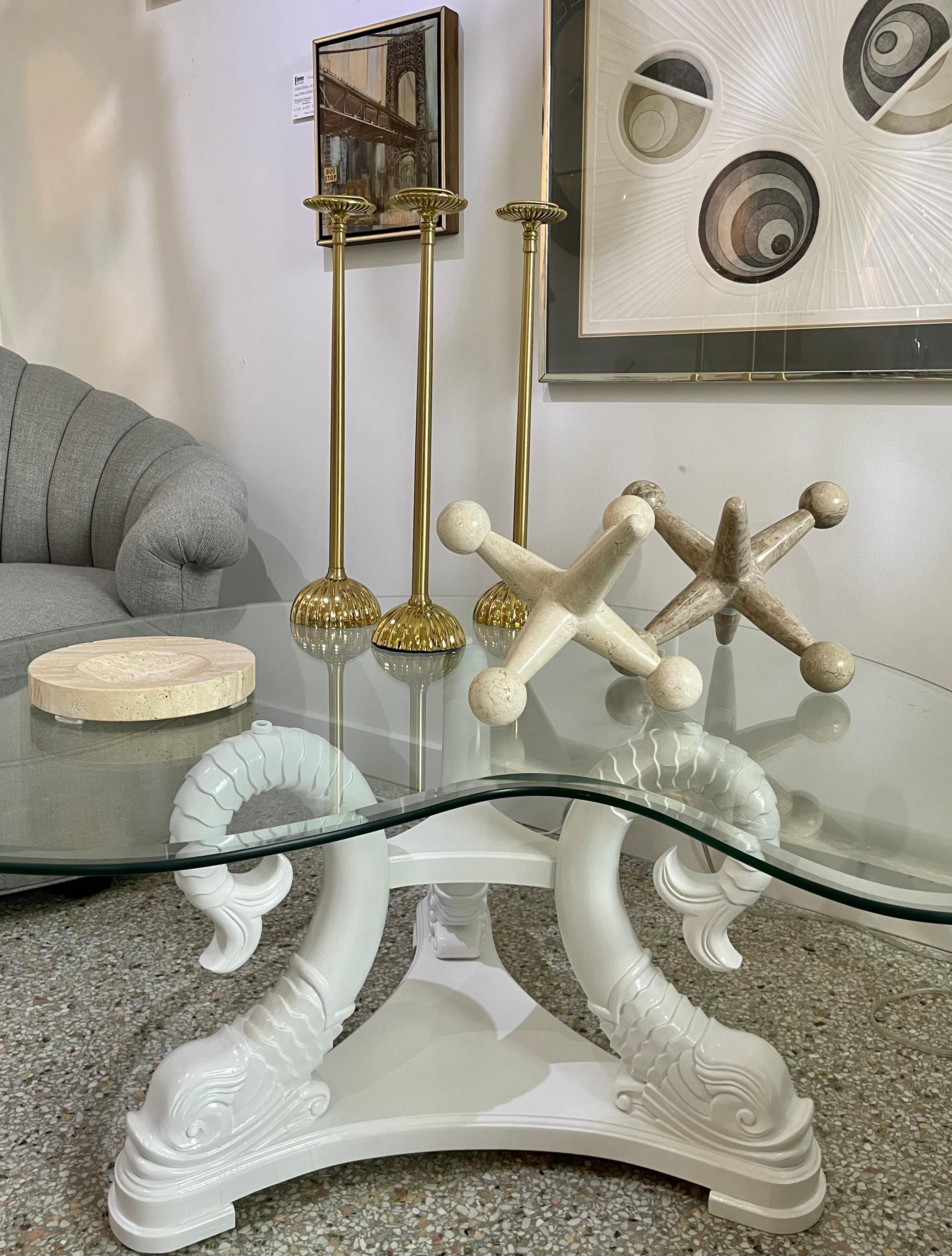 This stylish and chic set of two jacks are fabricated in tessellated marble. The pieces were created for Marquis of Beverly Hills. 