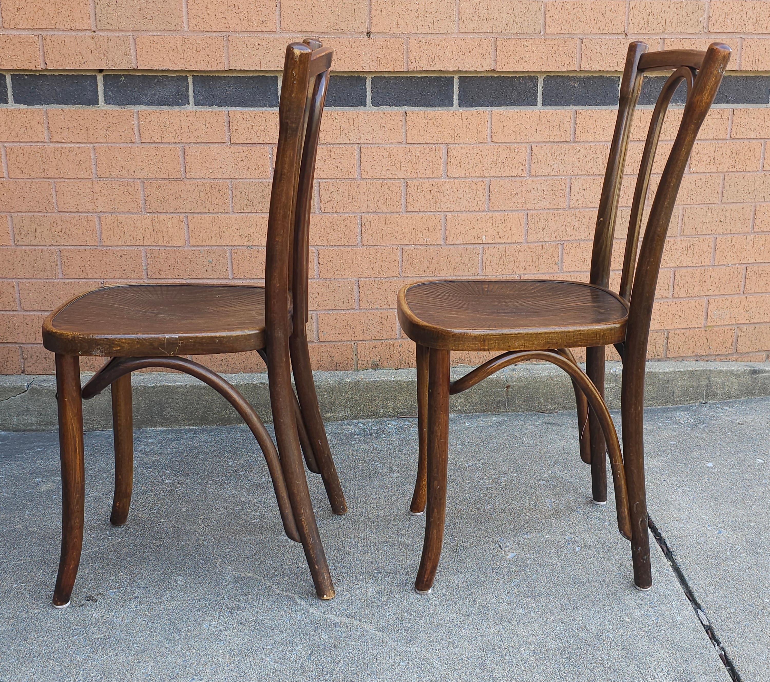A Pair of Jacob and Josef Kohn Mundus Bentwood Side Chairs. Lightweight and comfortable. 