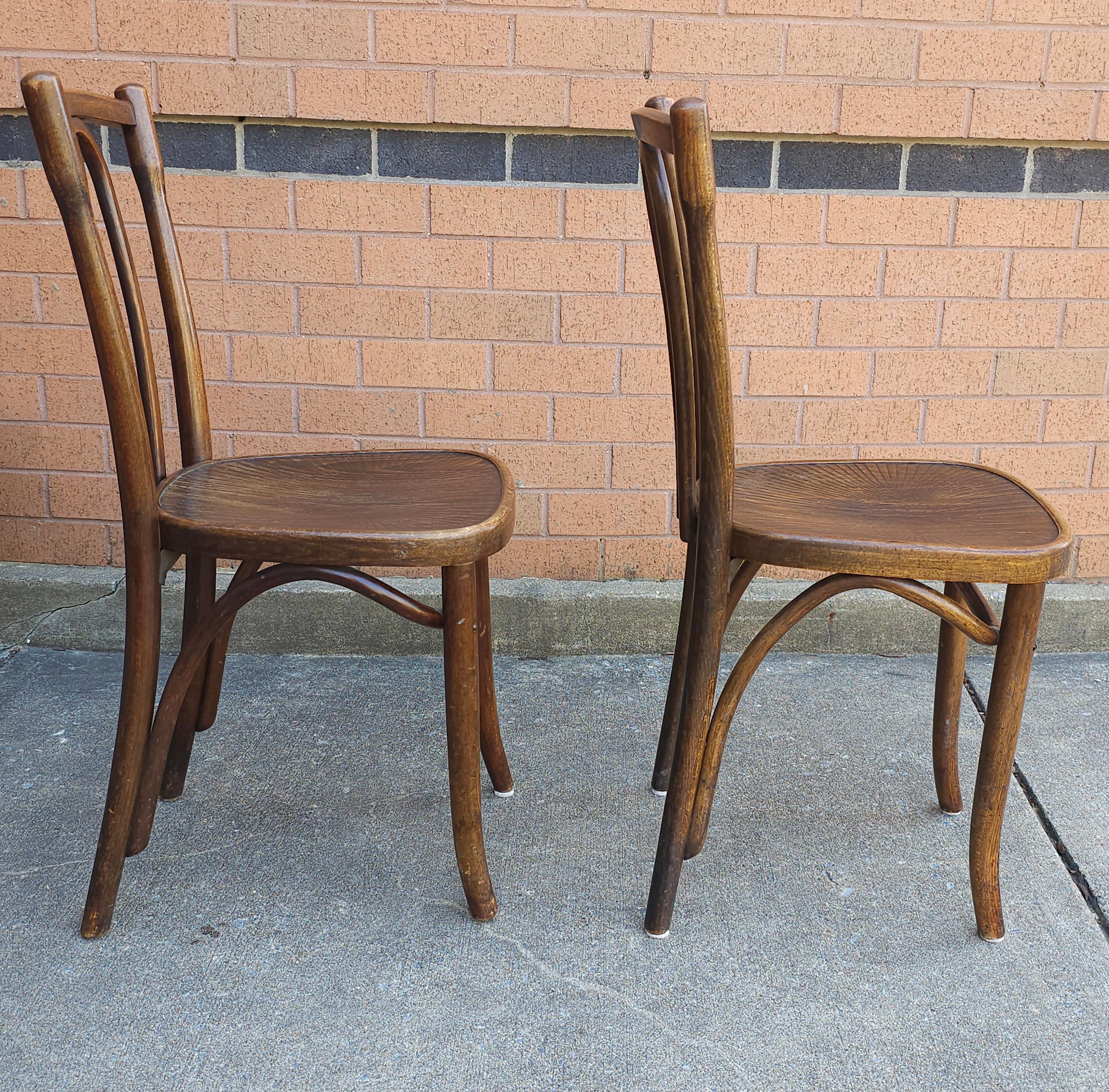 Victorian Pair of Jacob and Josef Kohn Mundus Bentwood Side Chairs For Sale