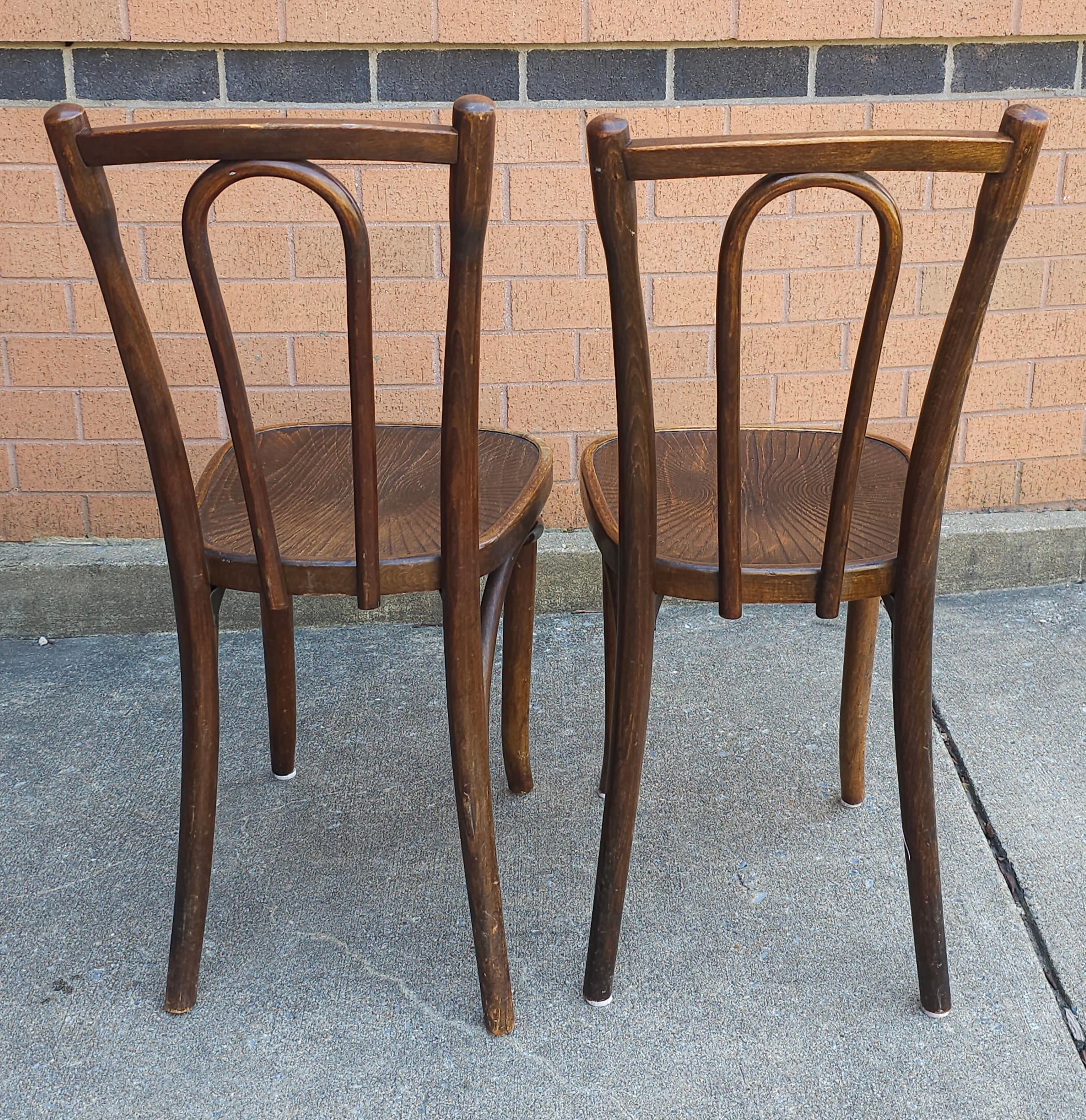 Pair of Jacob and Josef Kohn Mundus Bentwood Side Chairs In Good Condition For Sale In Germantown, MD