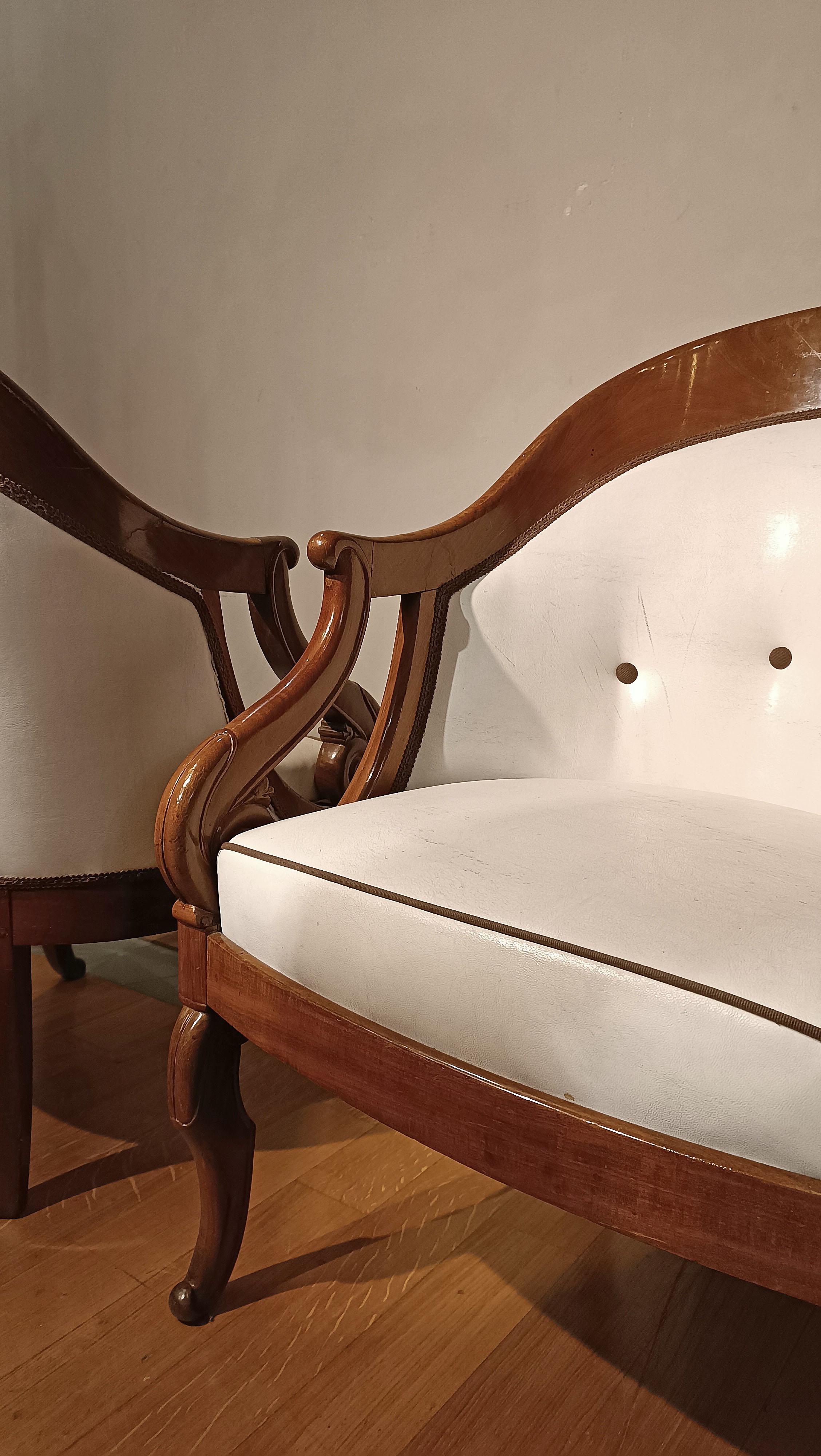 Sculpté à la main Paire de fauteuils JACOB du début du 19e siècle en vente