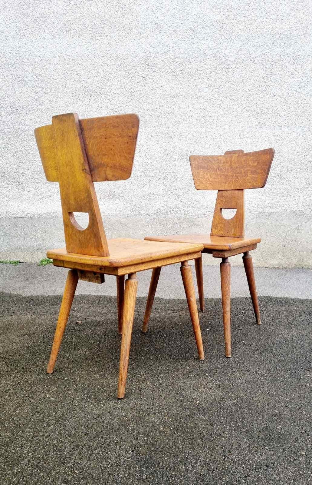 Pair of dinning chairs designed by Jacob Kielland Brandt for I.Christiansen in the 60s