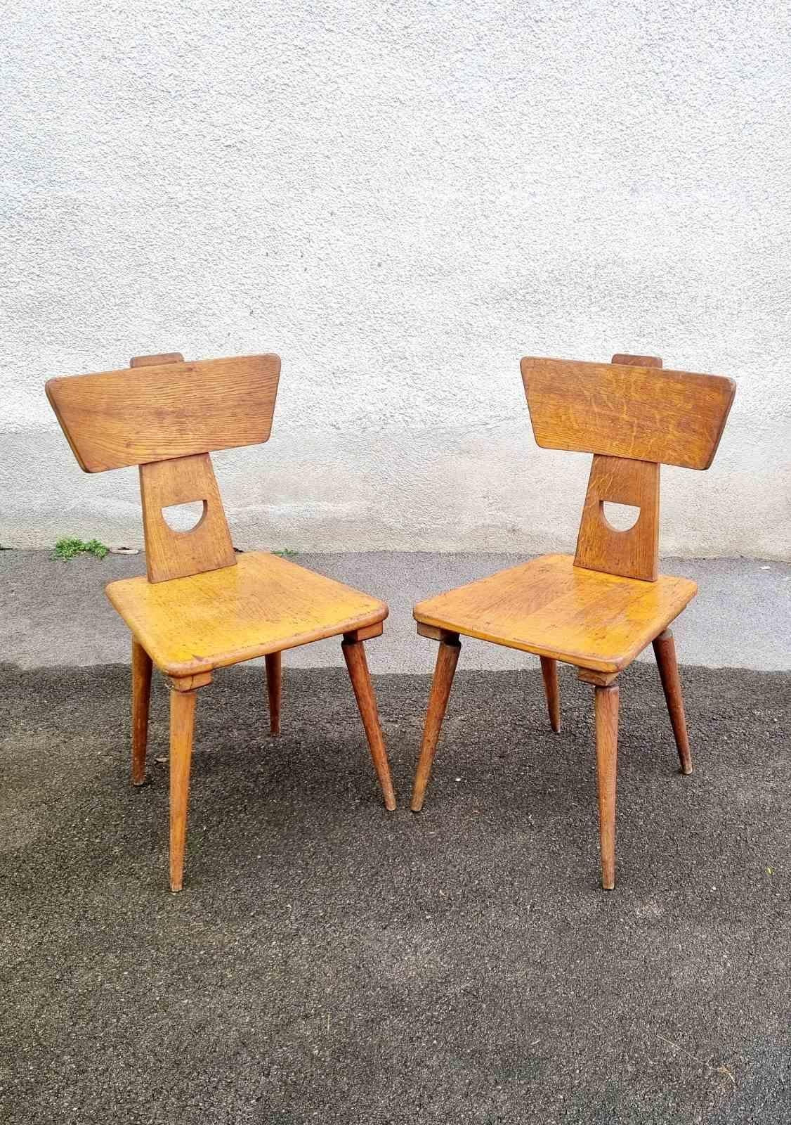 Pair of Jacob Kielland Brandt Chairs for I.Christiansen, Denmark 60s In Good Condition For Sale In Lucija, SI