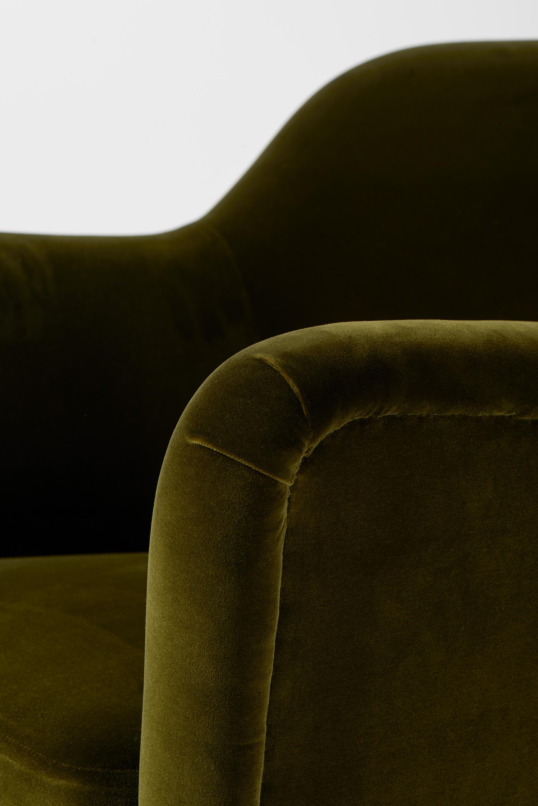 Danish Pair of Jacob Kjaer Green Velvet 1940s Armchairs