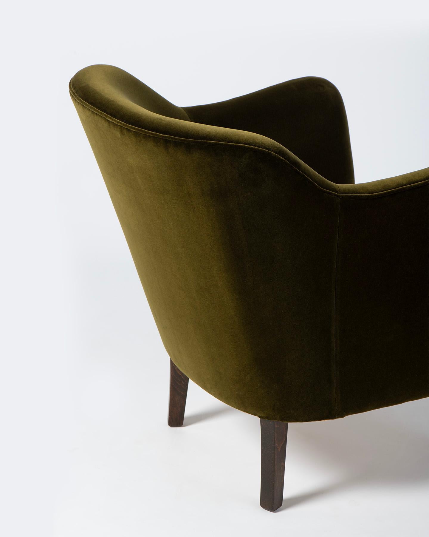 Milieu du XXe siècle Paire de fauteuils Jacob Kjaer verts des années 1940 en vente