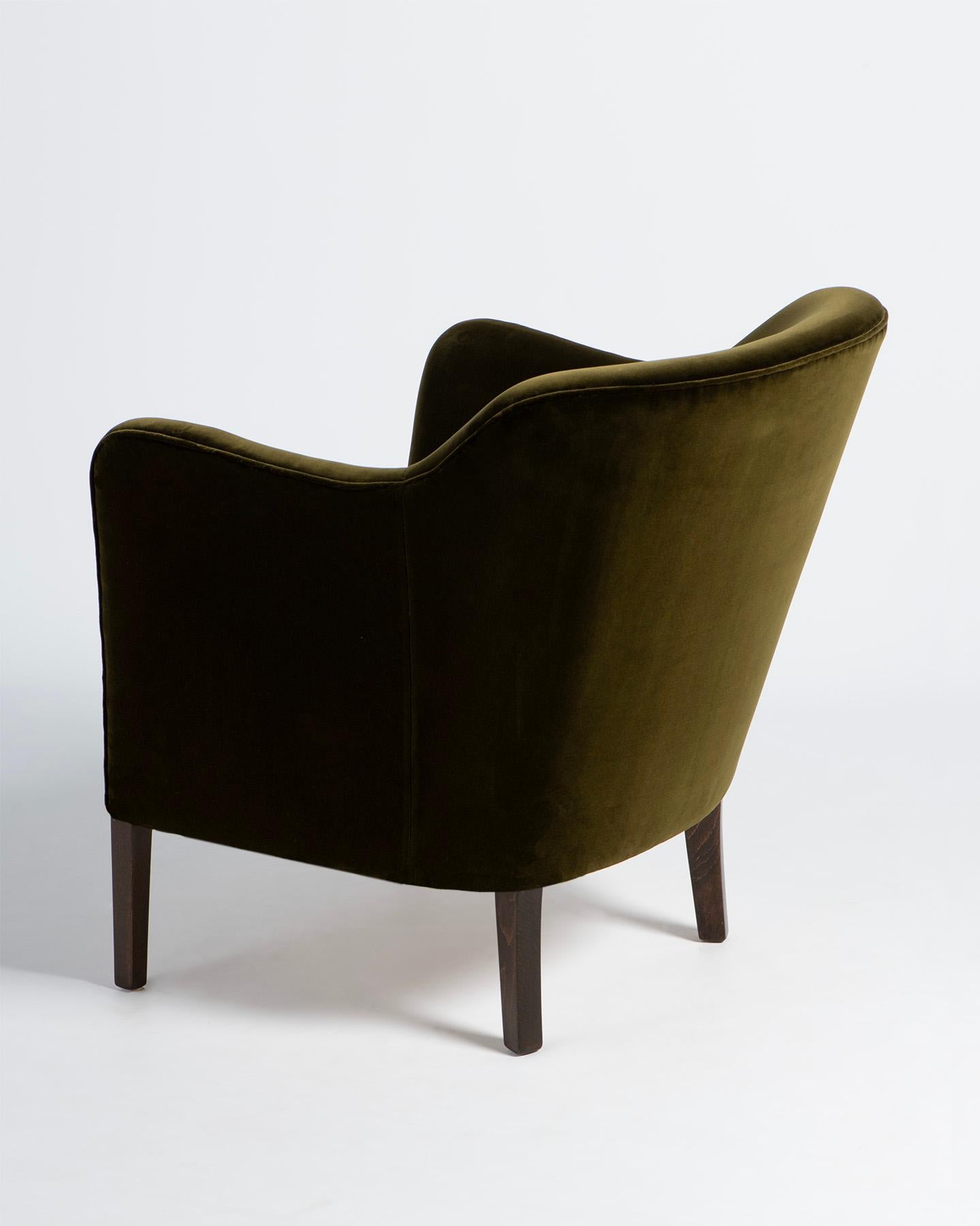 Laine Paire de fauteuils Jacob Kjaer verts des années 1940 en vente