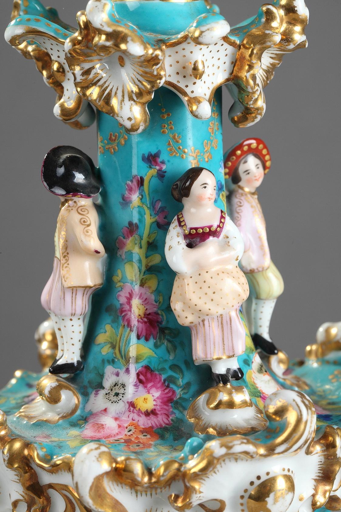 Pair of Jacob Petit Porcelain Flask, circa 1830-1840 For Sale 1