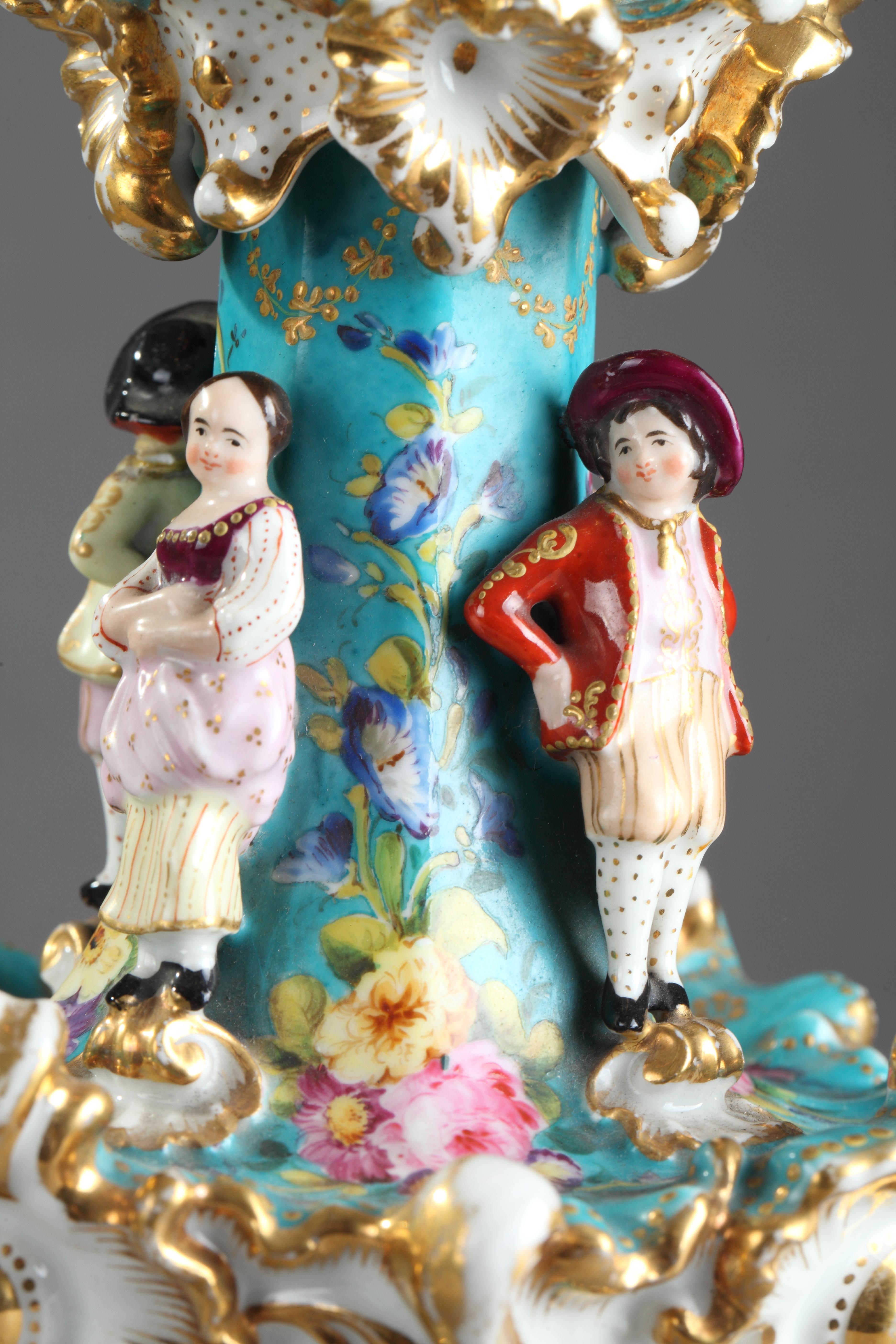 Pair of Jacob Petit Porcelain Flask, circa 1830-1840 For Sale 2