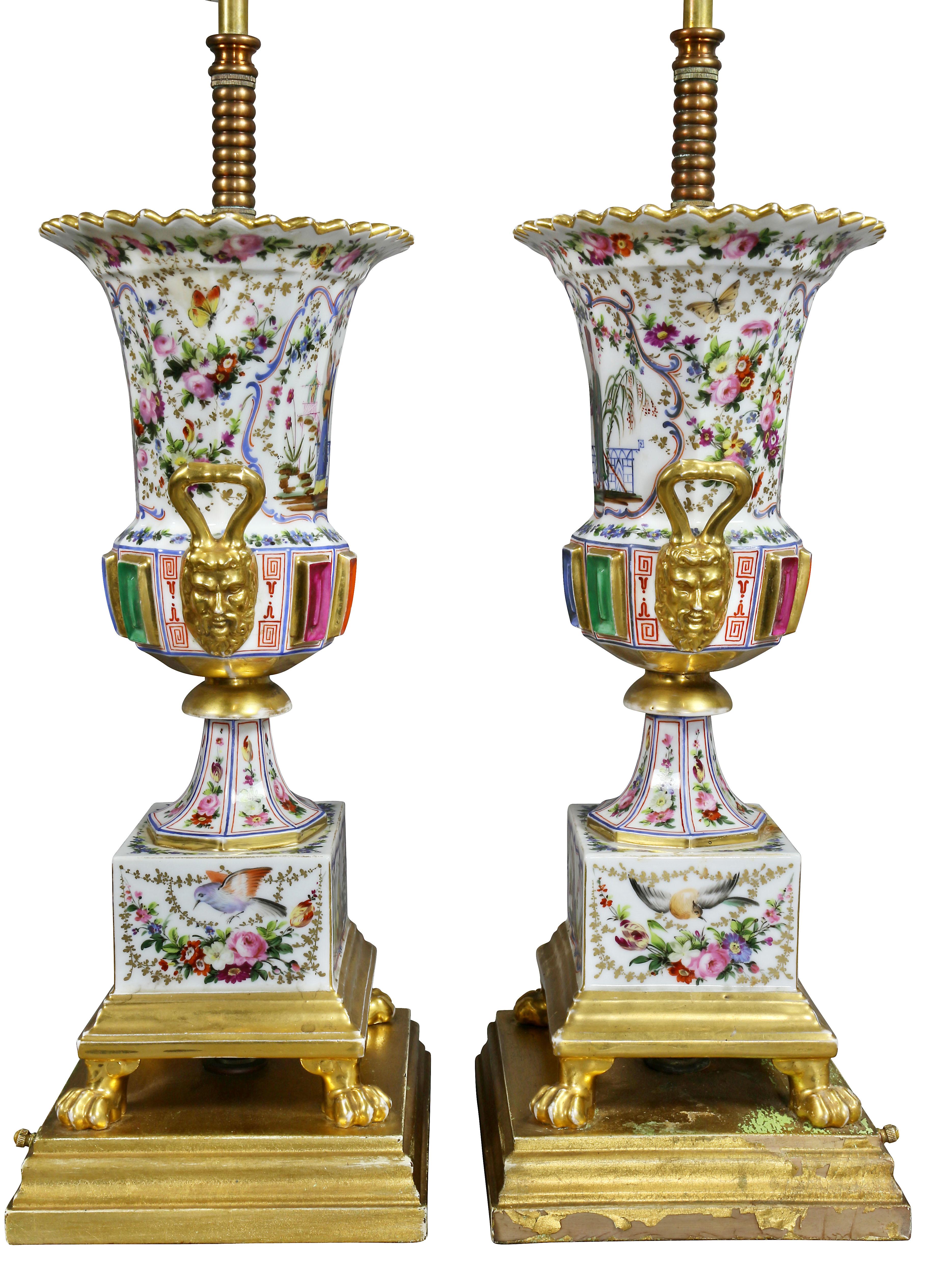 Pair of Jacob Petit Porcelain Vases Mounted as Lamps 1
