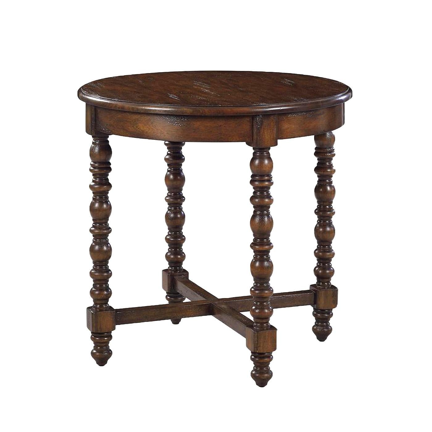 Contemporary Pair of Jacobean Round Side Tables For Sale