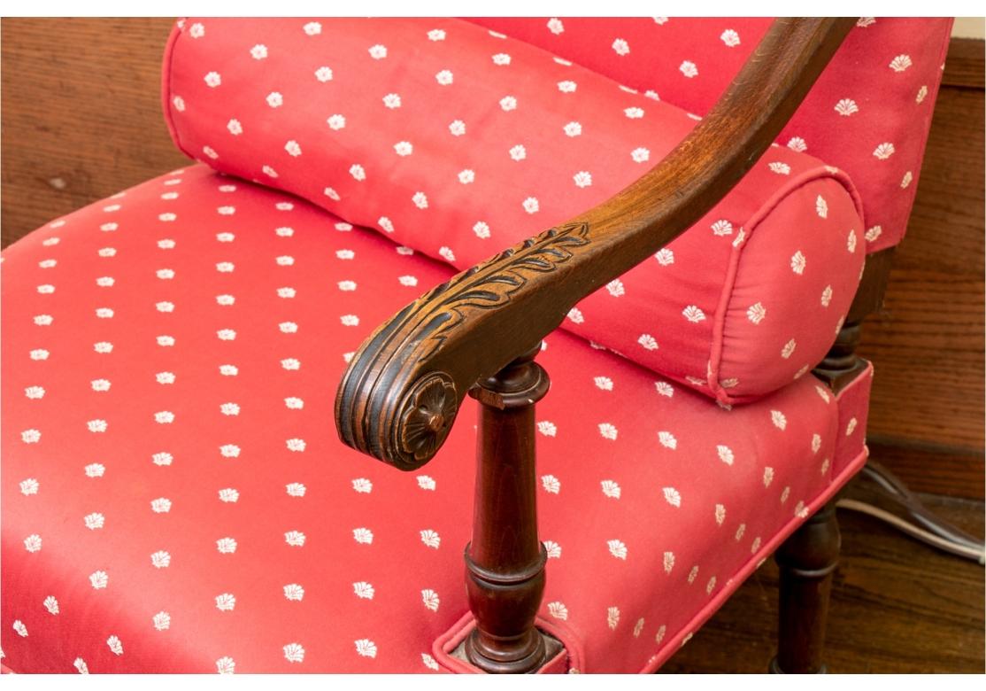 Pair Of Jacobean Styke Carved Walnut Armchairs For Sale 4