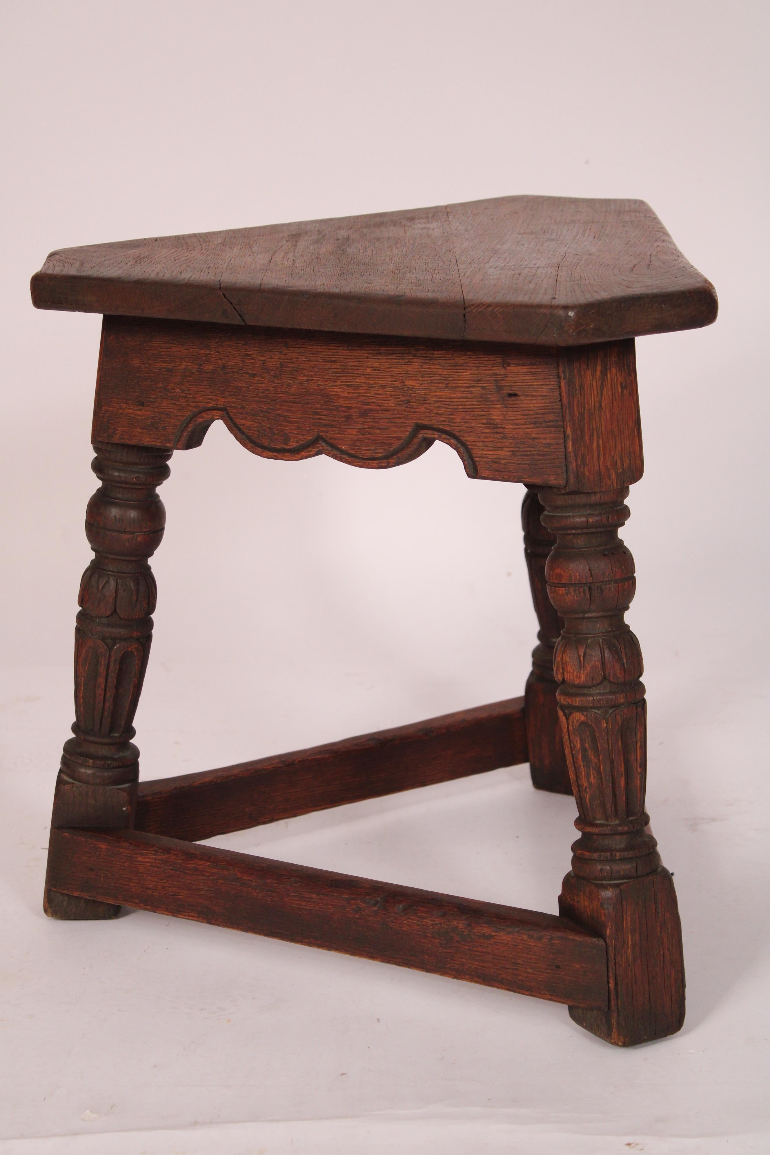 Pair of Jacobean Style Oak Joint Stools 1
