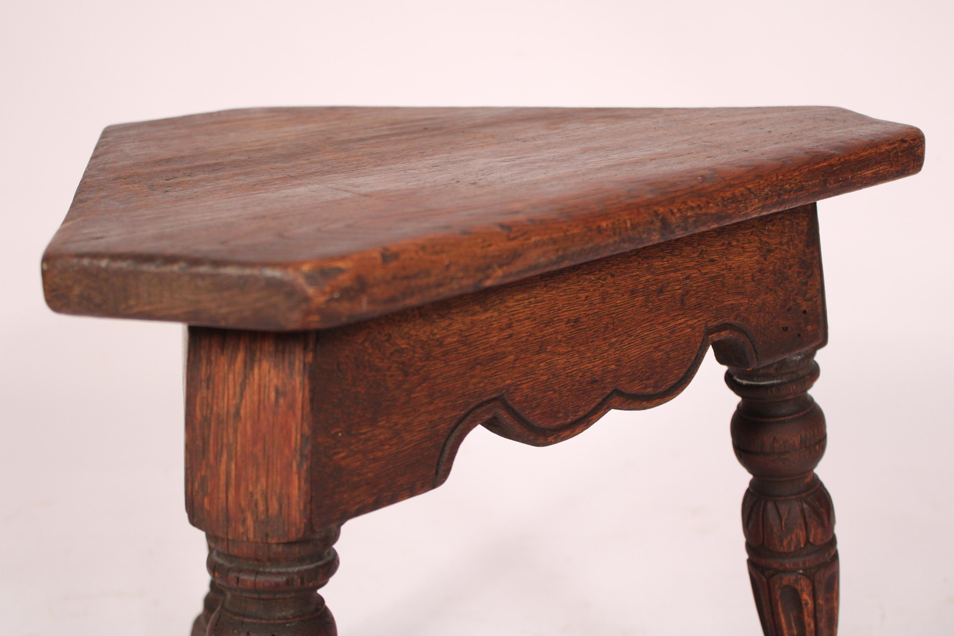 Pair of Jacobean Style Oak Joint Stools 4