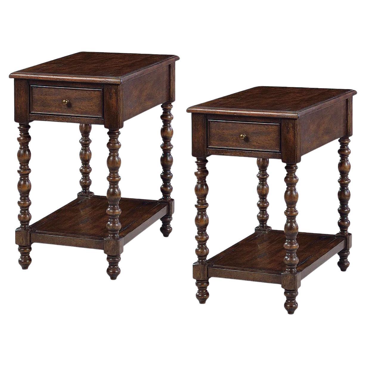Pair of Jacobean Style Side Tables