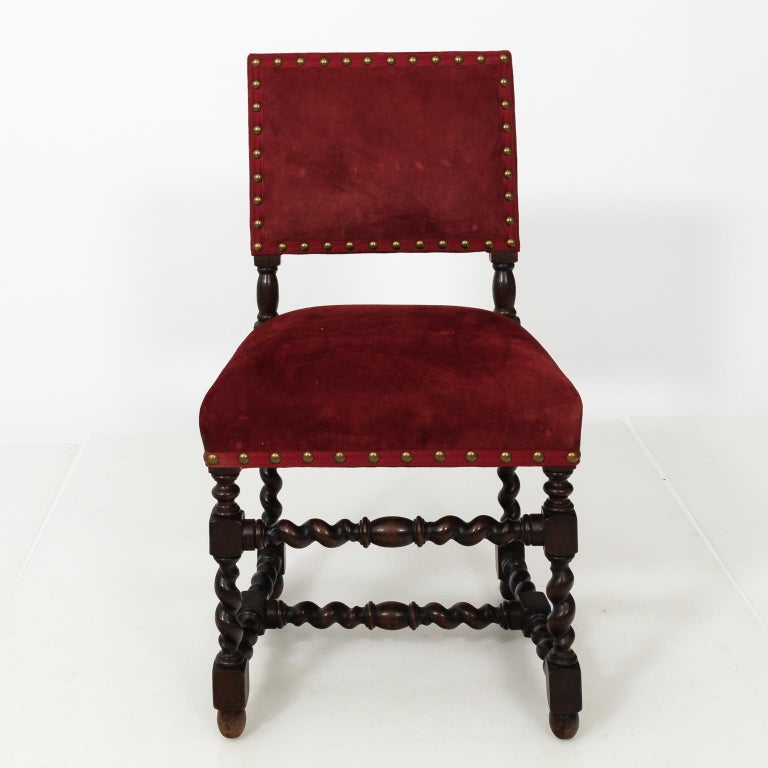 Pair of Jacobean Upholstered Side Chairs at 1stDibs