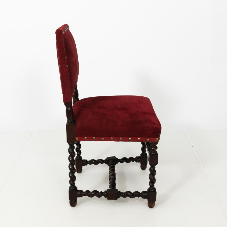 Pair of Jacobean Upholstered Side Chairs at 1stDibs