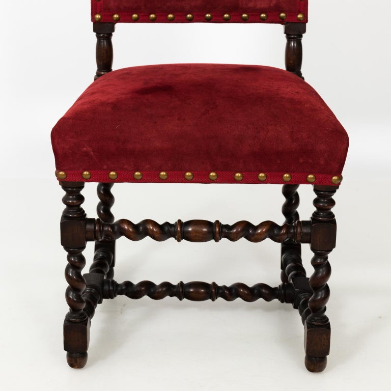 Pair of Jacobean Upholstered Side Chairs at 1stDibs