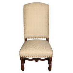 Paar gepolsterte Beistellstühle aus jakobinischem Nussbaumholz