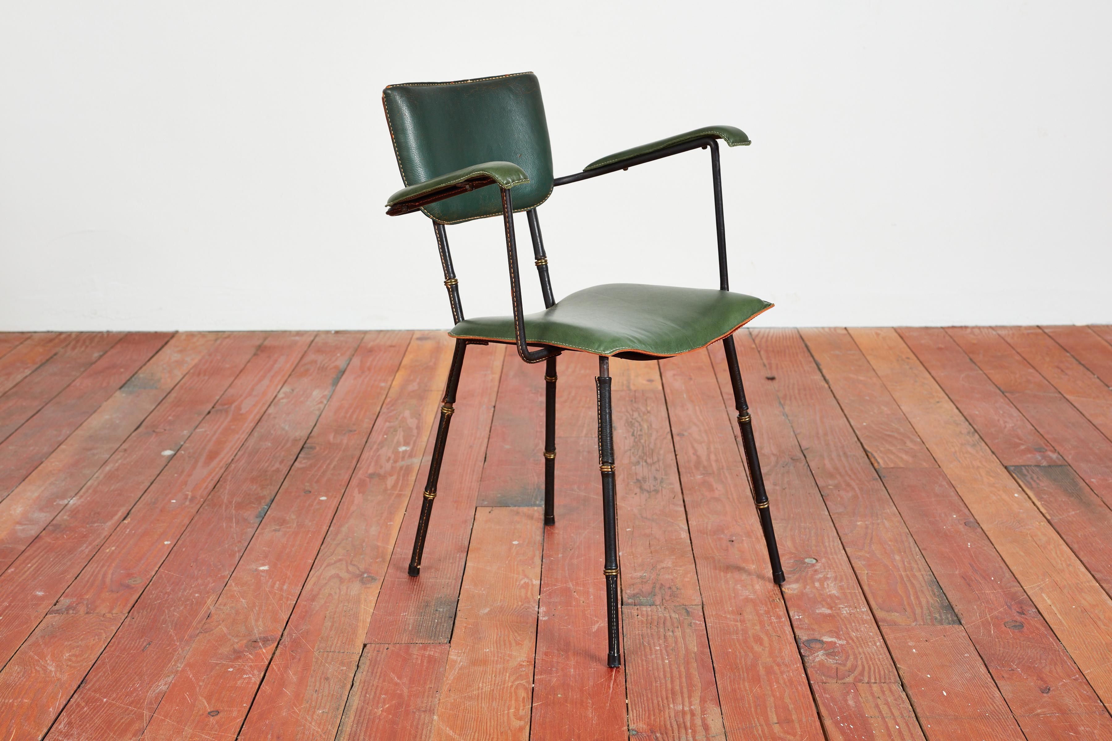 Coppia di poltrone Jacques Adnet In condizioni buone in vendita a Beverly Hills, CA