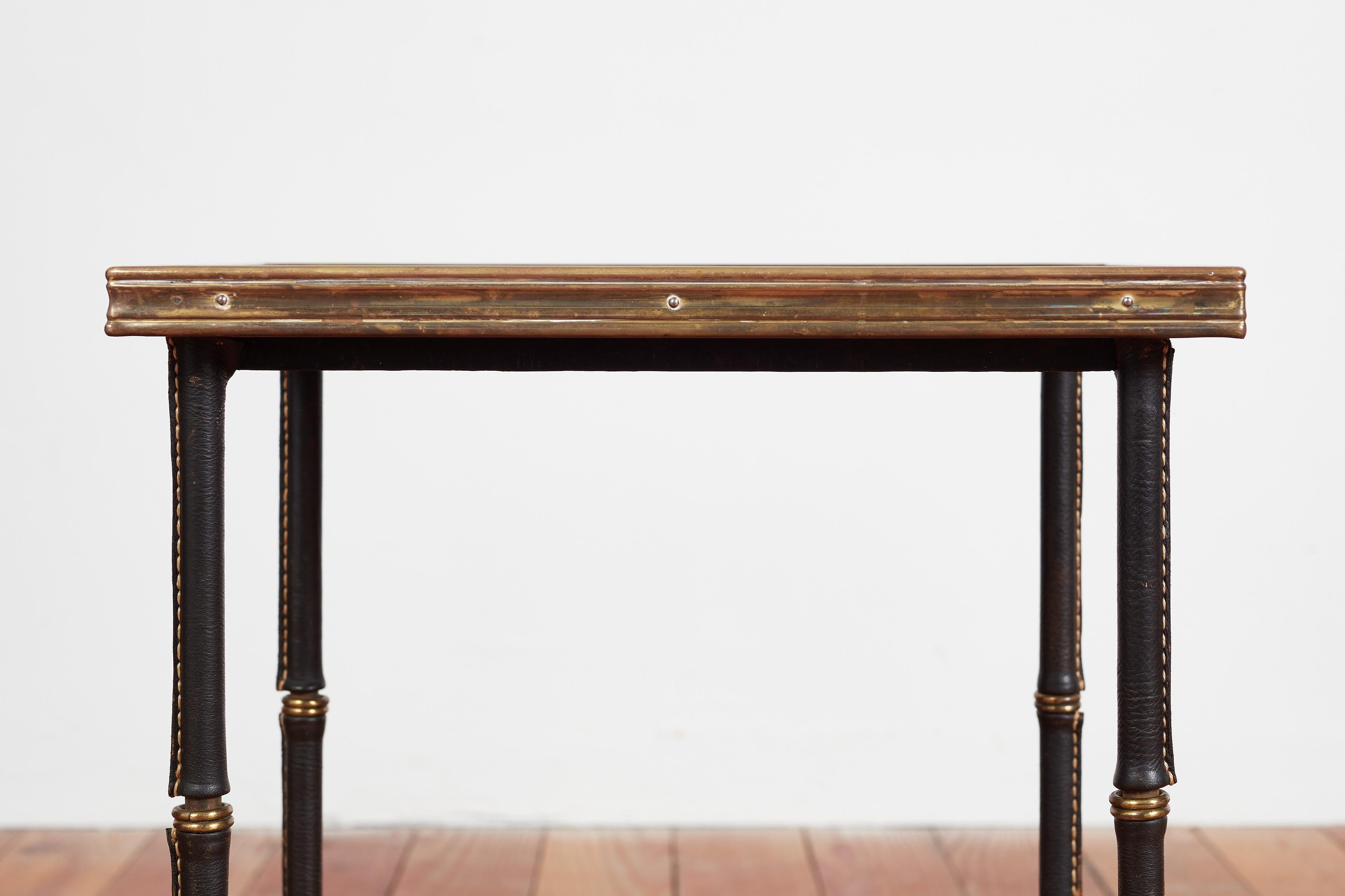 Mid-20th Century Pair of Jacques Adnet End Tables  For Sale
