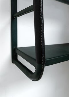 Jacques Adnet Green Leather Wall Shelf (Single)