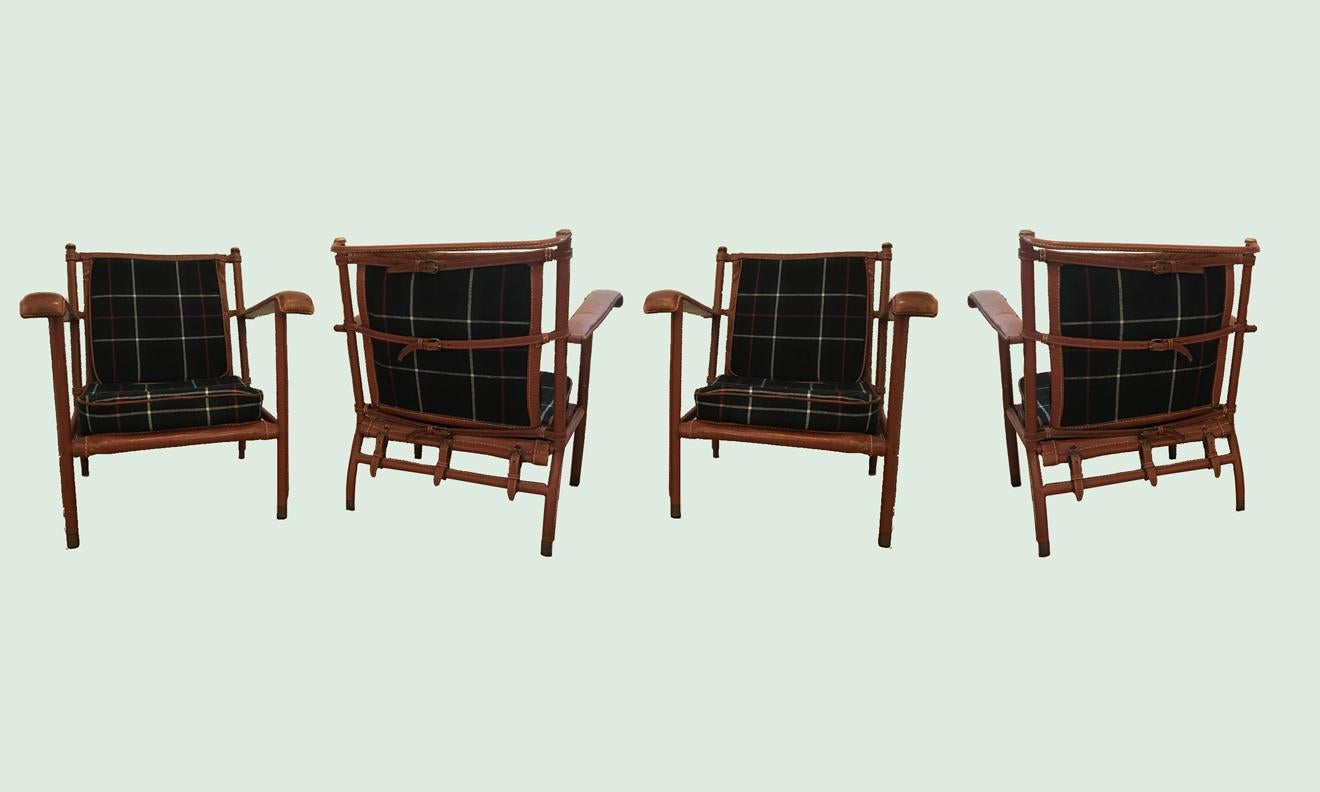 Pair of Jacques Adnet Lounge Chairs 1