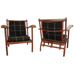Vintage Pair of Jacques Adnet Lounge Chairs