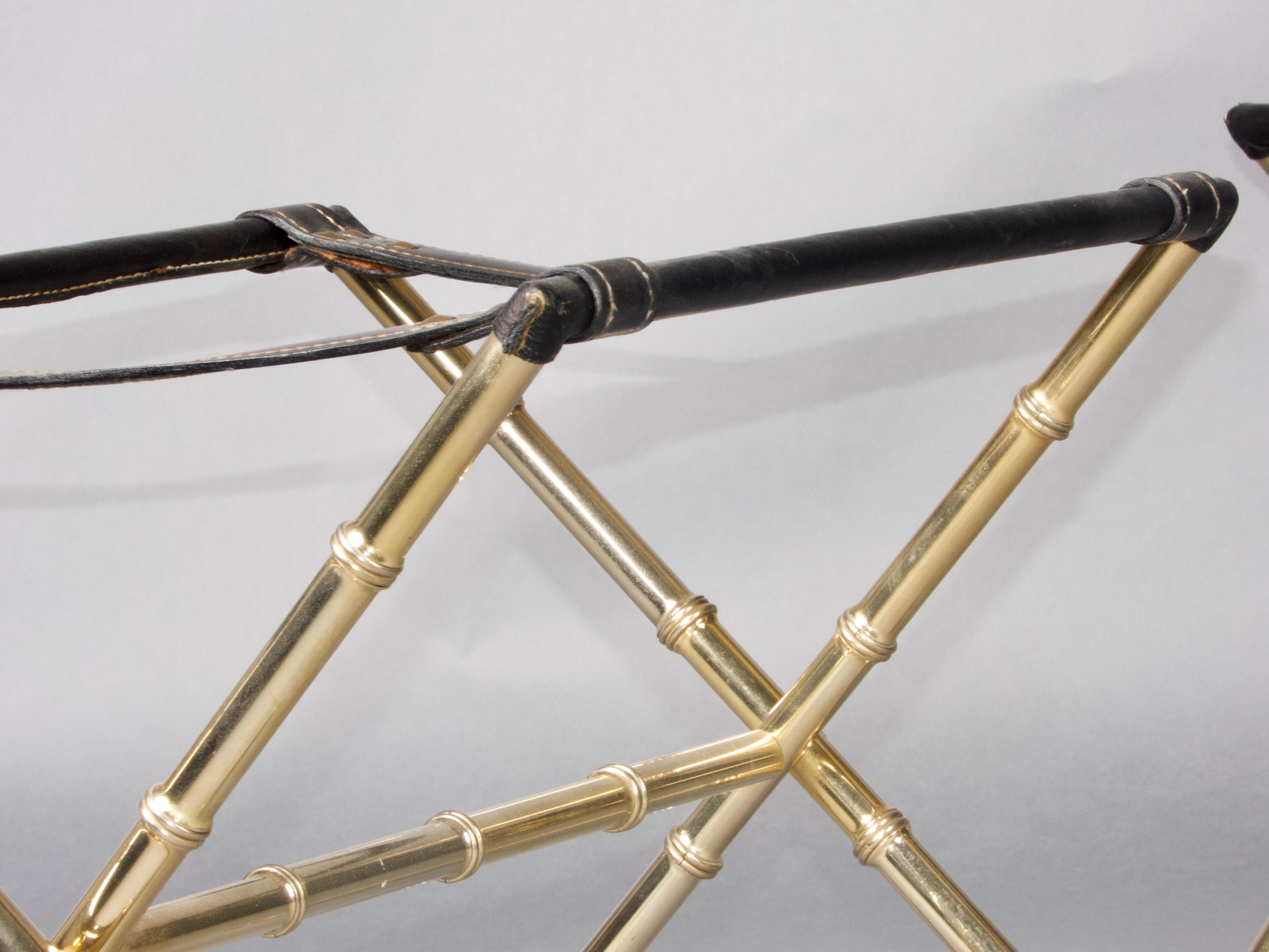 Pair of Jacques Adnet luggage racks 4