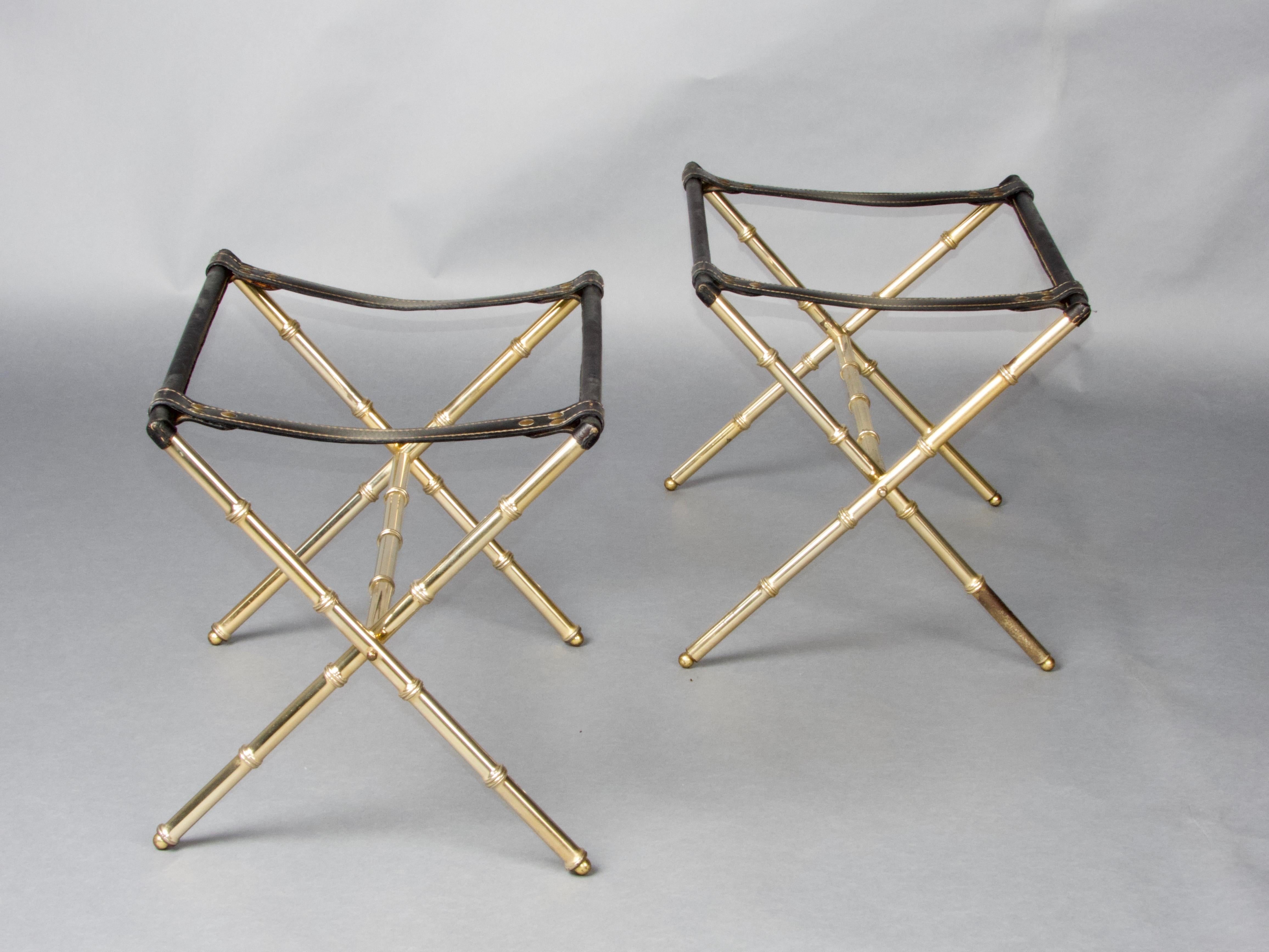 Pair of Jacques Adnet luggage racks 5