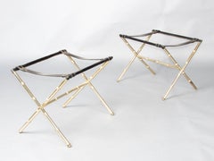 Pair of Jacques Adnet luggage racks