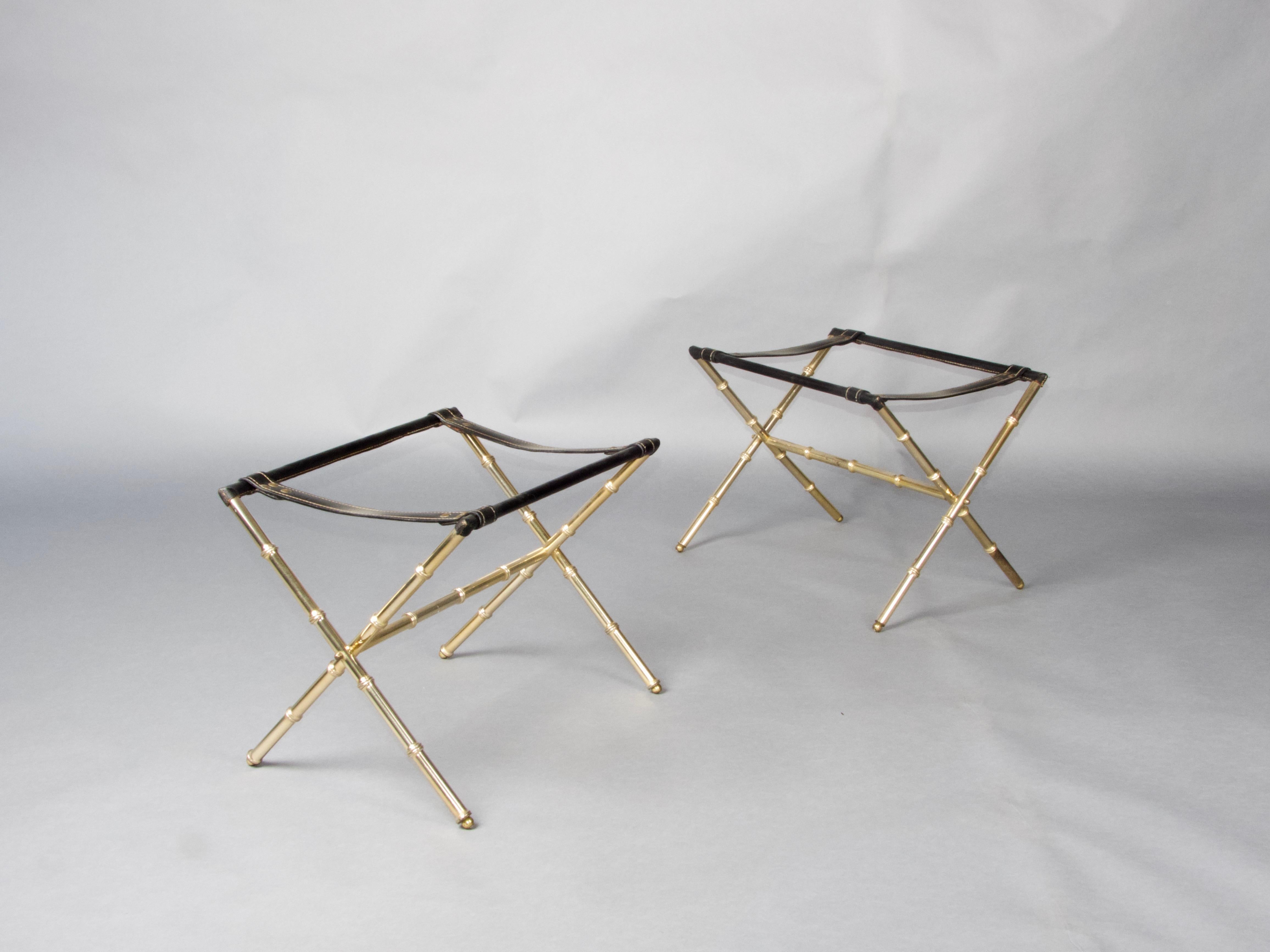 Pair of Jacques Adnet luggage racks In Good Condition In grand Lancy, CH