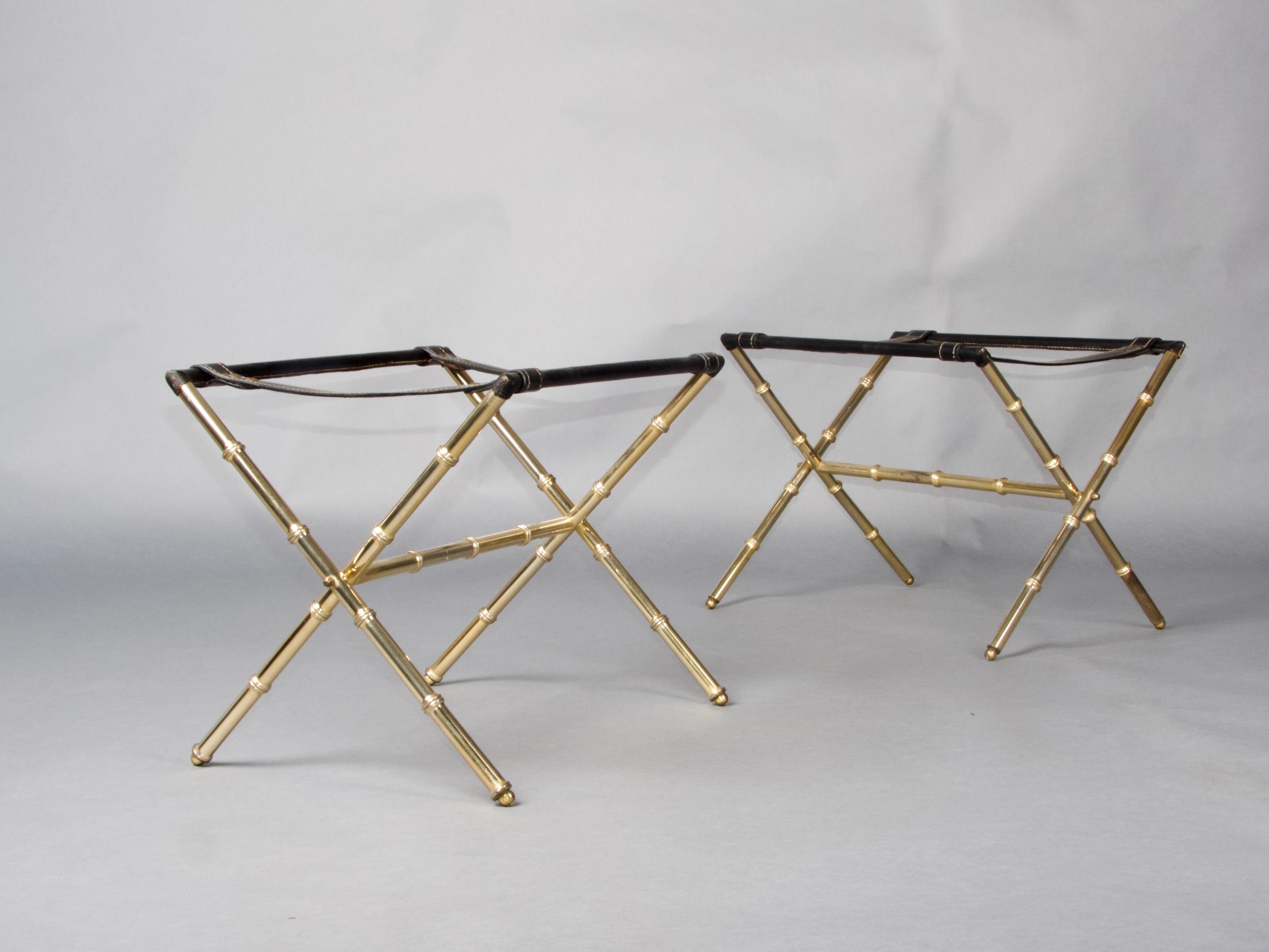 Pair of Jacques Adnet luggage racks 2