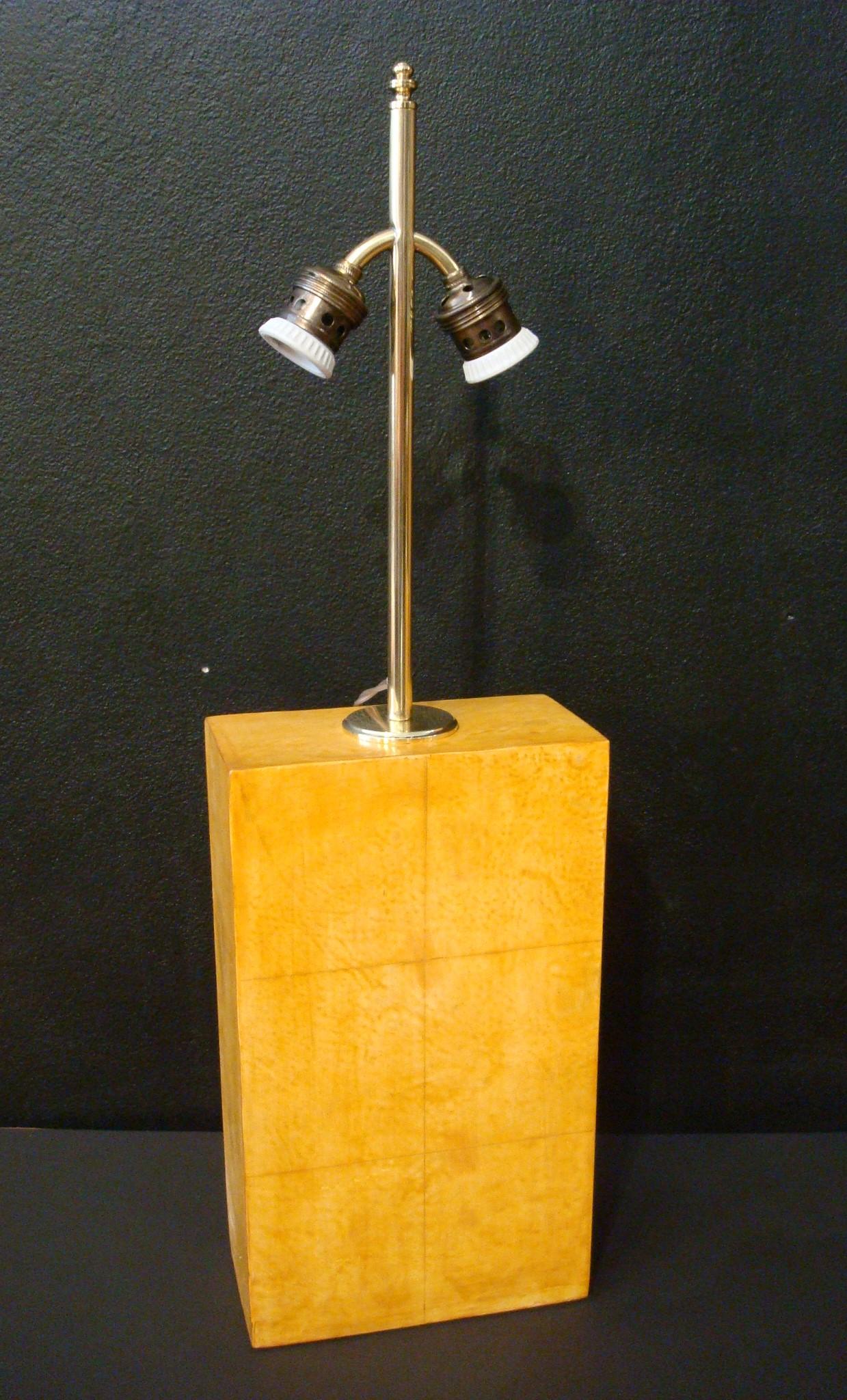 Pair of Jacques Adnet Parchment Leather Table Lamps, France, circa 1930s 2