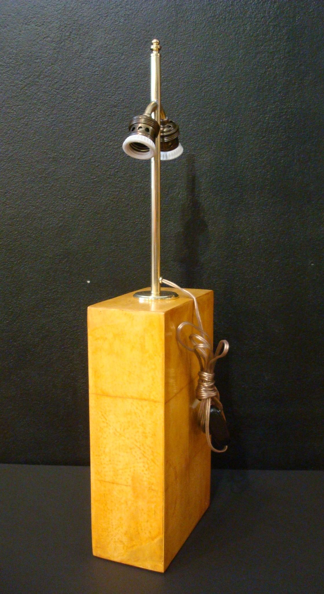 Pair of Jacques Adnet Parchment Leather Table Lamps, France, circa 1930s In Good Condition In Buenos Aires, Olivos