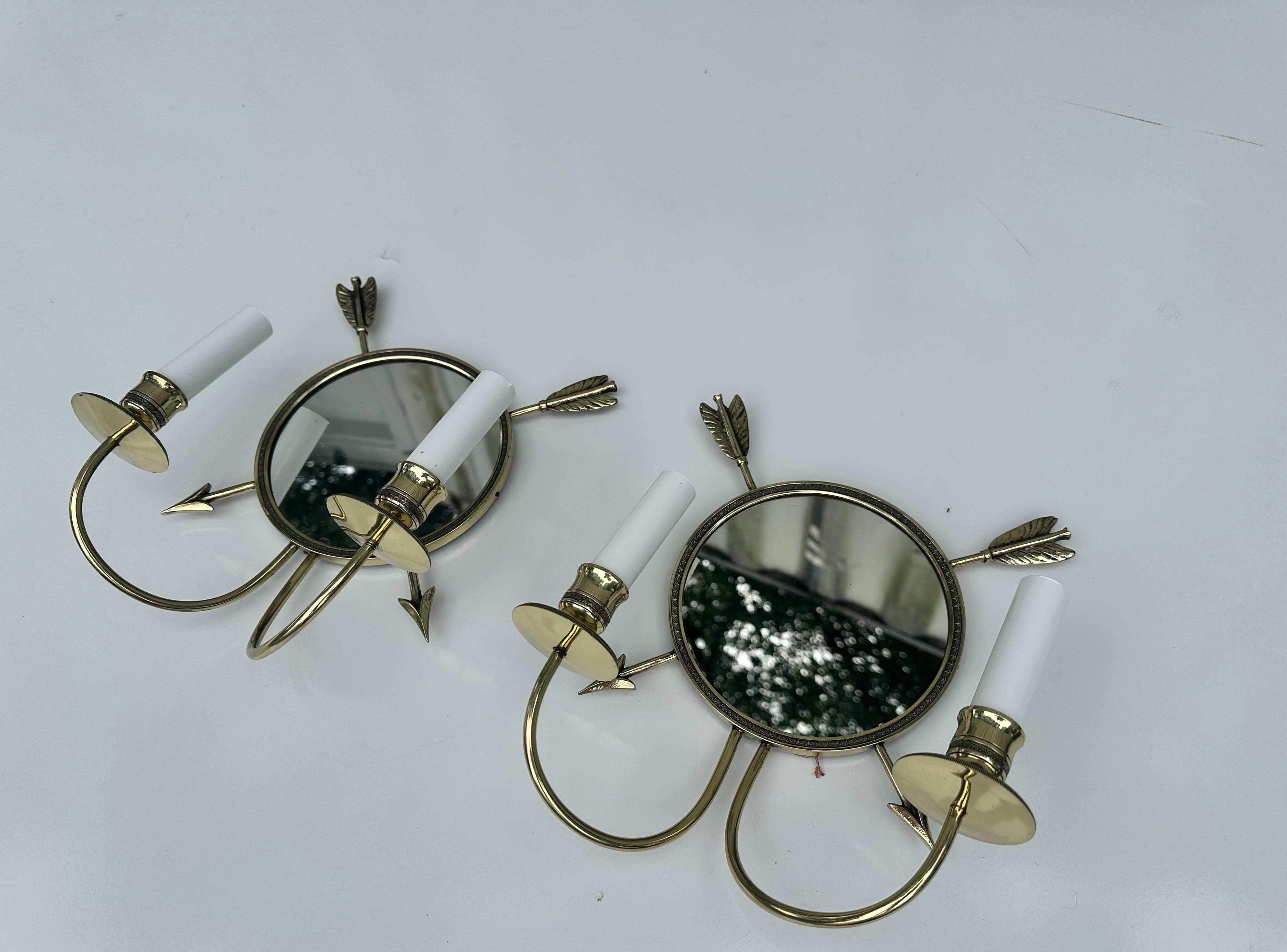 Pair of Jacques Adnet Style French Sconces For Sale 6