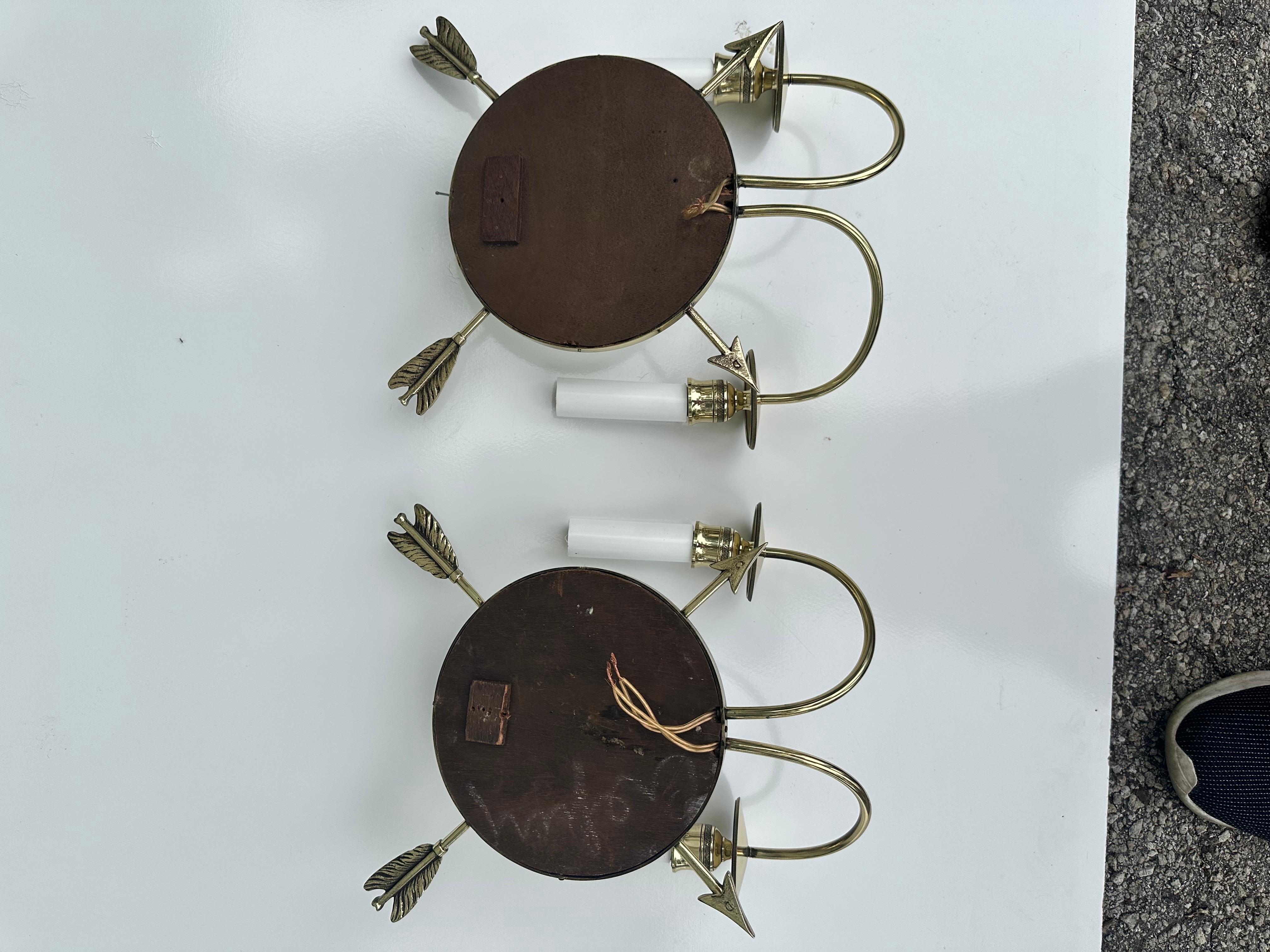 Pair of Jacques Adnet Style French Sconces For Sale 8