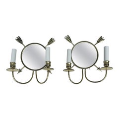 Pareja de candelabros franceses estilo Jacques Adnet