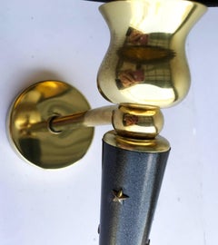 Pair of Jacques Adnet Style Sconces