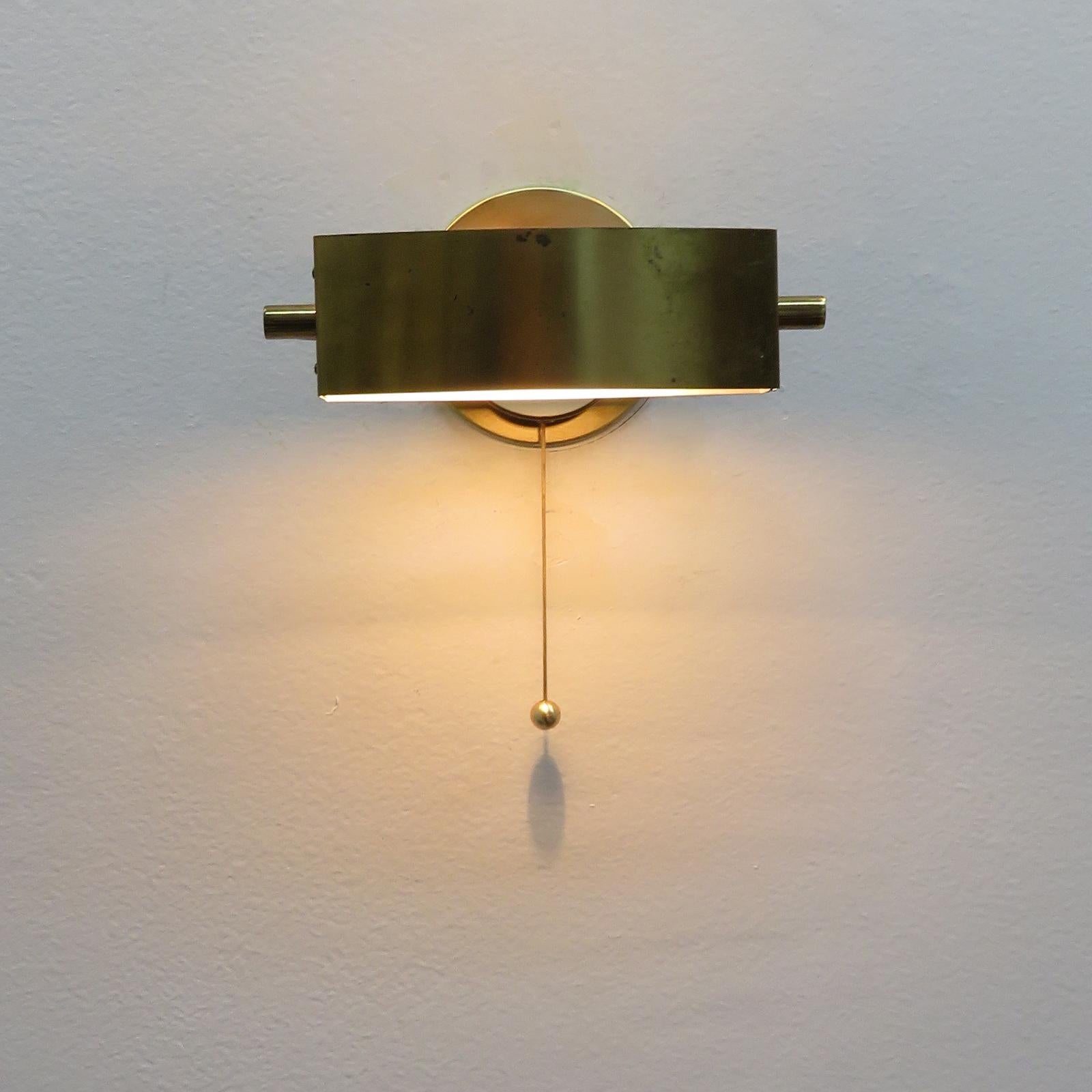 Brass Pair of Jacques Biny Sconces, 1950